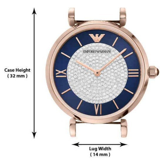 Emporio Armani Gianni T-Bar Quartz Crystals Black Dial Gold Steel Strap Watch For Women - AR11423 - Image 6